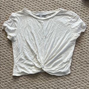 Gaze White Tie Front Short Sleeve T-Shirt